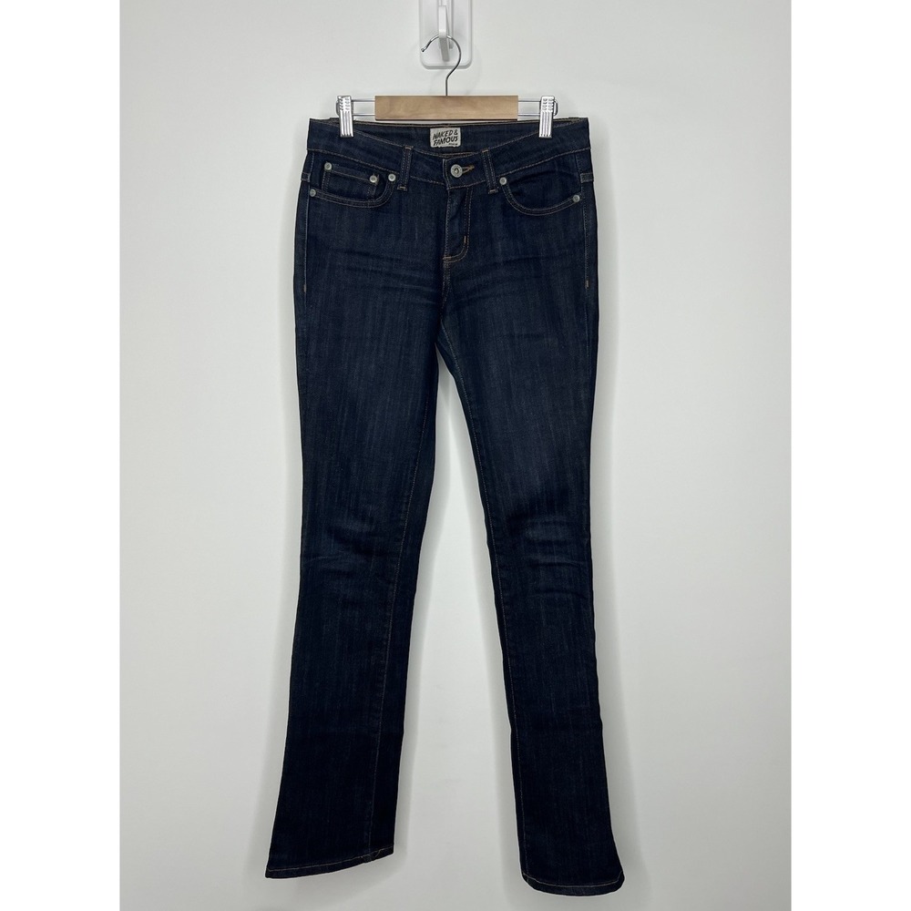 Naked & Famous Boot Japanese Raw Denim Jeans Womens 25 Blue Indigo Power Stretch